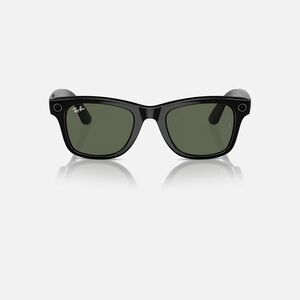 Ray-Ban Meta Black Frame Sunglasses with Green Lenses